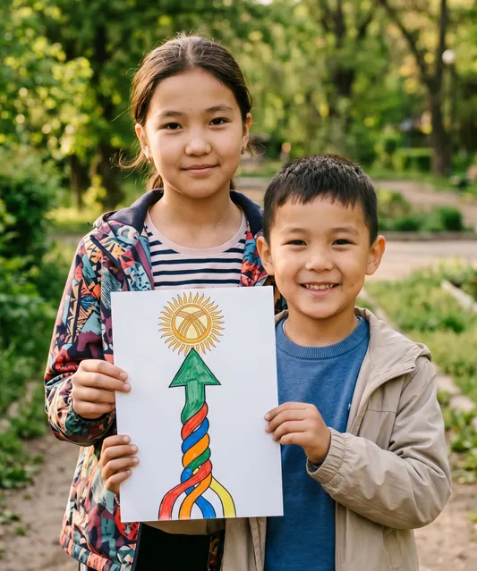 Aigerim and Temir introducing Kyrgyz adoption process